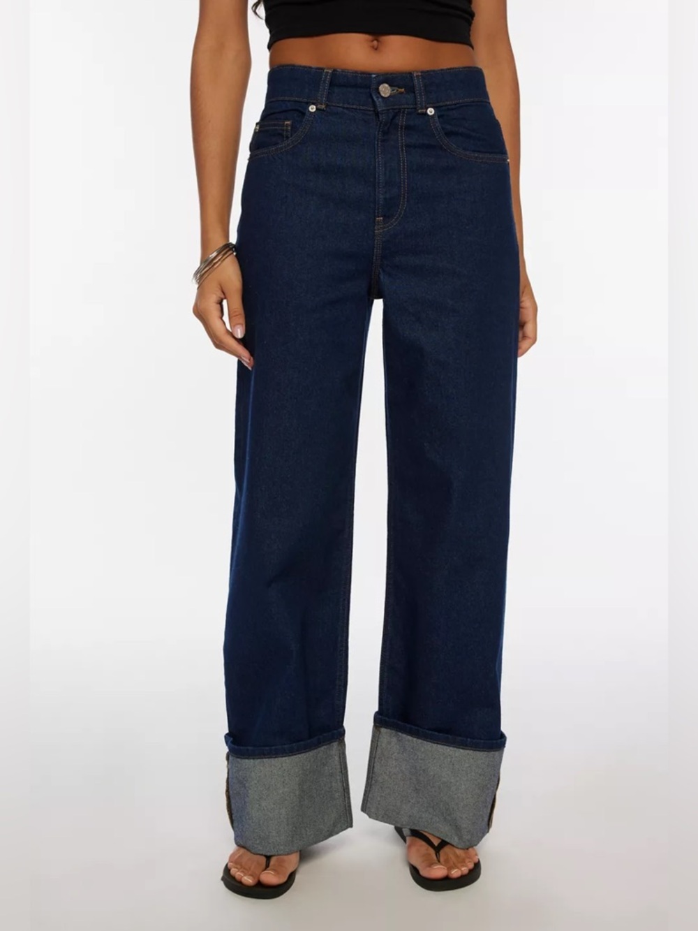 BDG Thea Cuffed Wide Leg Jean